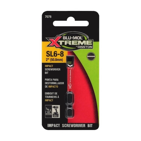 Blu-Mol Xtreme Blu-Mol Xtreme Slotted 6-8 X 2 in. L Screwdriver Bit S2 Tool Steel 2 pc E0217078